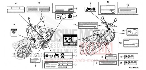CAUTION LABEL C125AK de 2019